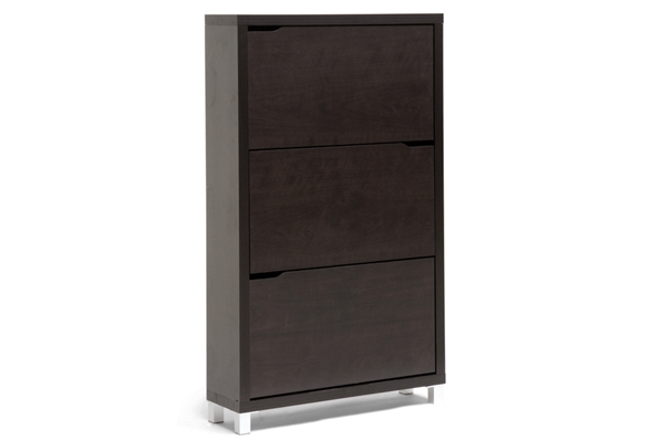 baxton studio Baxton Studio Simms Dark Brown Modern Shoe Cabinet
