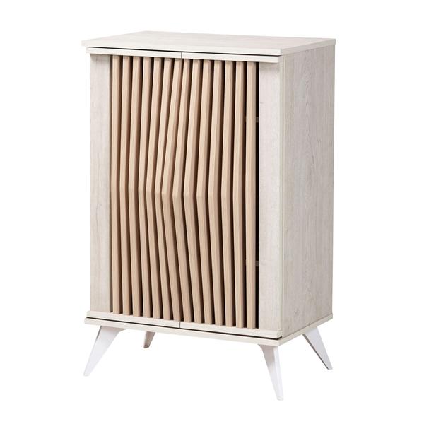 baxton studio Baxton Studio Simona Mid-Century Modern Transitional Light Grey and Brown Wood 2-Door Storage Cabinet