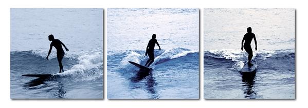 baxton studio Baxton Studio Surf Silhouettes Mounted Photography Print Triptych
