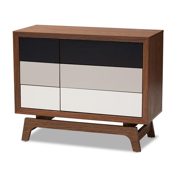 baxton studio Baxton Studio Svante Mid-Century Modern Multicolor Finished Wood 6-Drawer Chest