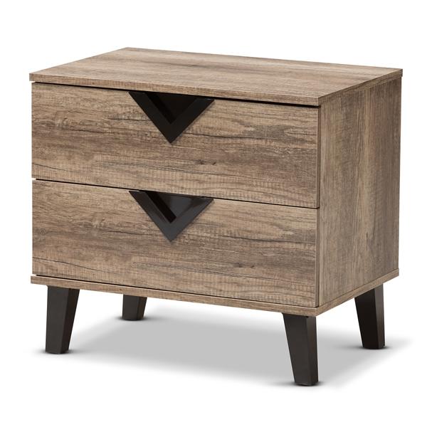 baxton studio Baxton Studio Swanson Modern and Contemporary Light Brown Wood 2-Drawer Nightstand