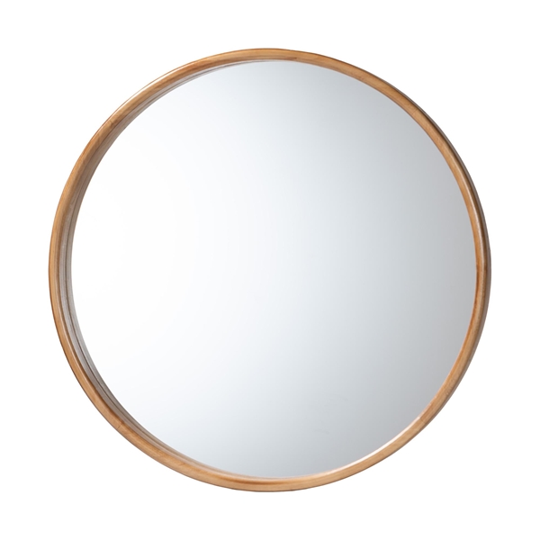 baxton studio Baxton Studio Tazara Japandi Natural Round Accent Wall Mirror