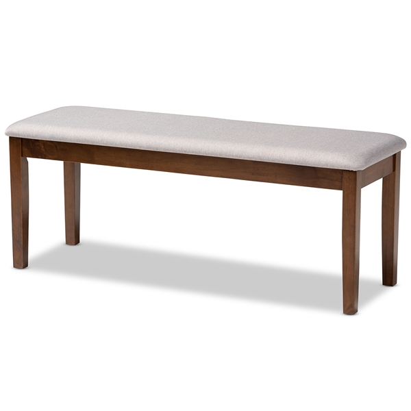 baxton studio Baxton Studio Teresa Modern and Contemporary Transitional Grey Fabric Upholstered and Walnut Brown Finished Wood Dining Bench