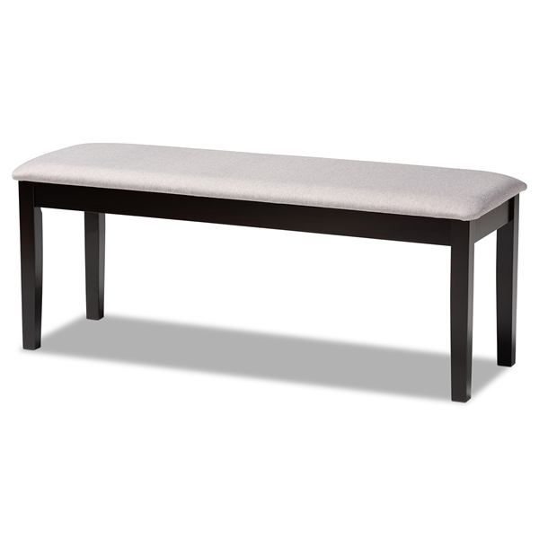 baxton studio Baxton Studio Teresa Modern and Contemporary Transitional Grey Fabric Upholstered and Dark Brown Finished Wood Dining Bench