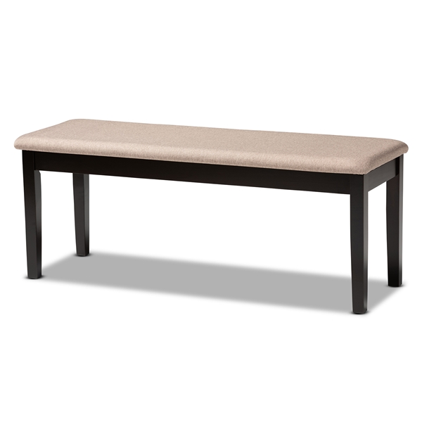 baxton studio Baxton Studio Teresa Modern and Contemporary Transitional Sand Fabric Upholstered and Dark Brown Finished Wood Dining Bench