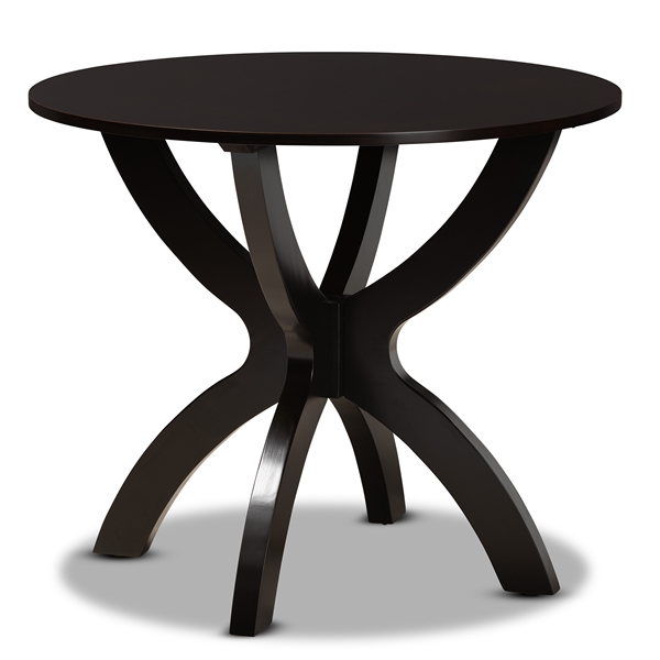 baxton studio Baxton Studio Tilde Modern and Contemporary Dark Brown Finished 35-Inch-Wide Round Wood Dining Table