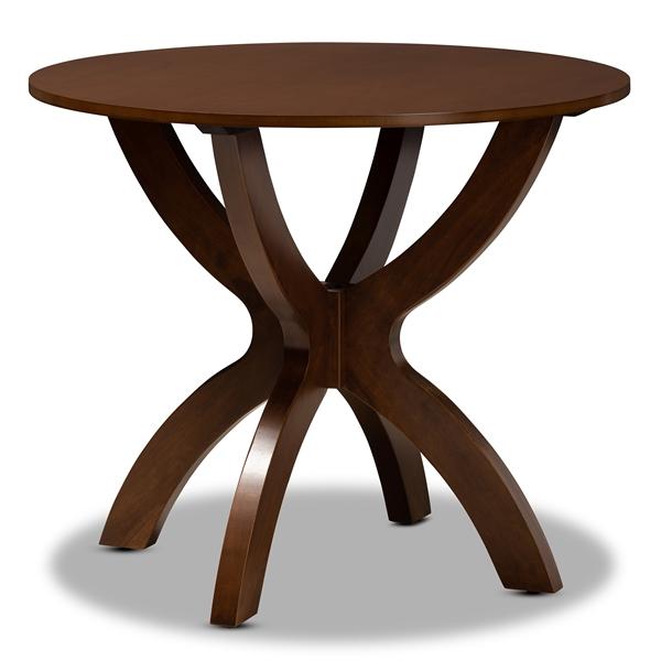 baxton studio Baxton Studio Tilde Modern and Contemporary Walnut Brown Finished 35-Inch-Wide Round Wood Dining Table