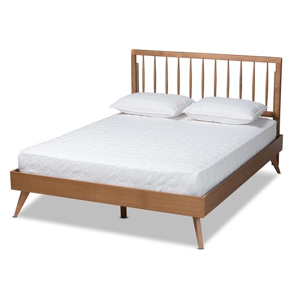 baxton studio Baxton Studio Toru Mid-Century Modern Ash Walnut Finished Wood Full Size Platform Bed
