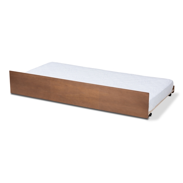 baxton studio Baxton Studio Toveli Modern and Contemporary Ash Walnut Finished Twin Size Trundle Bed