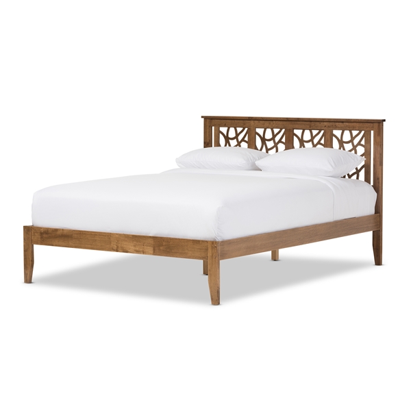 baxton studio Baxton Studio Trina Contemporary Tree Branch Inspired Polyresin and Walnut Wood King Size Platform Bed