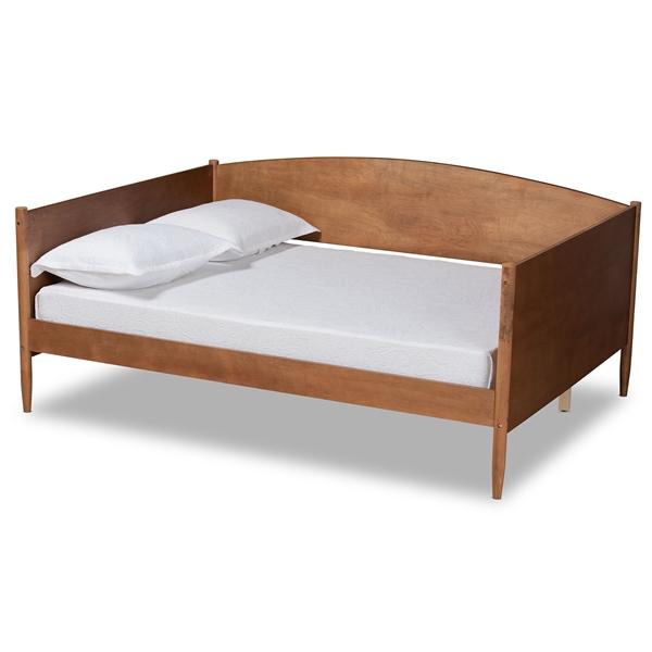 baxton studio Baxton Studio Veles Mid-Century Modern Ash Walnut Finished Wood Full Size Daybed