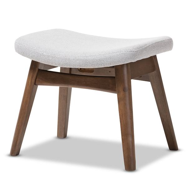 baxton studio Baxton Studio Vera Mid-Century Modern Light Grey Fabric Upholstered Ottoman
