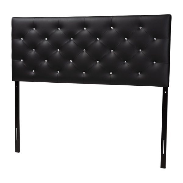 baxton studio Baxton Studio Viviana Modern and Contemporary Black Faux Leather Upholstered Button-tufted Queen Size Headboard