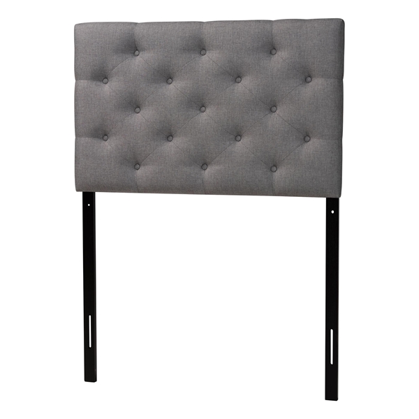 baxton studio Baxton Studio Viviana Modern and Contemporary Grey Fabric Upholstered Button-Tufted Twin Size Headboard