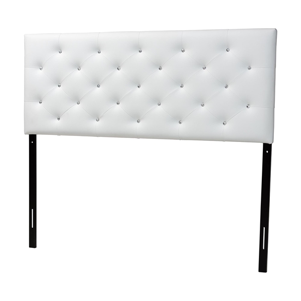 baxton studio Baxton Studio Viviana Modern and Contemporary White Faux Leather Upholstered Button-tufted Queen Size Headboard