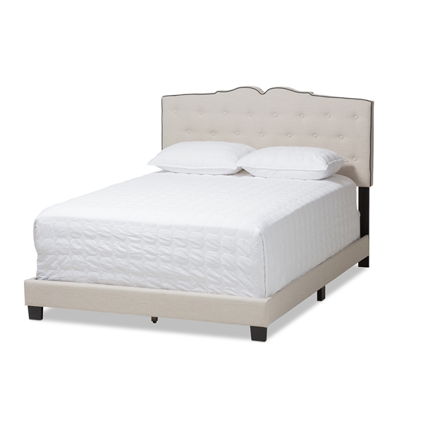 baxton studio Baxton Studio Vivienne Modern and Contemporary Light Beige Fabric Upholstered Full Size Bed