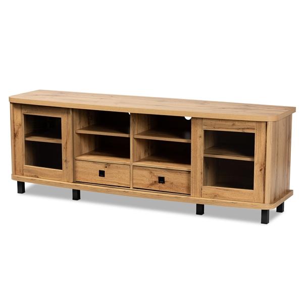 baxton studio Baxton Studio Walda Modern and Contemporary Oak Brown Finished Wood 2-Drawer TV Stand