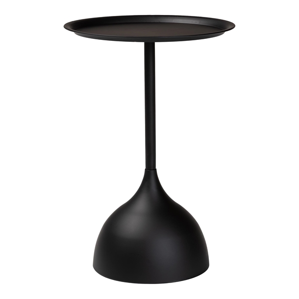 baxton studio Baxton Studio Webb Black Metal Pedestal Side Table - Modern Accent Table with Round Tray Top for Indoor or Semi-Outdoor Use