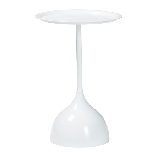 baxton studio Baxton Studio Webb White Metal Pedestal Side Table - Modern Accent Table with Round Tray Top for Indoor or Semi-Outdoor Use