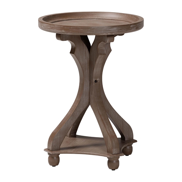 baxton studio Baxton Studio Westlyn French Country Antique Brown Wood End Table