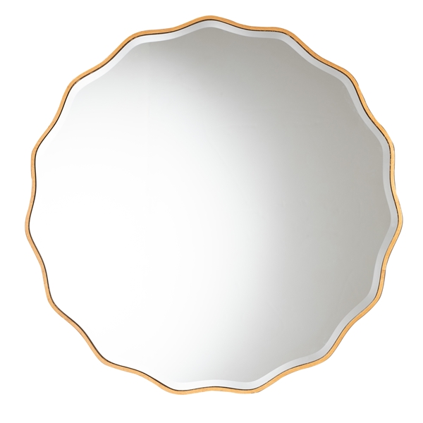baxton studio Baxton Studio Weston Modern Glam and Luxe Antique Goldleaf Finished Wood Accent Wall Mirror