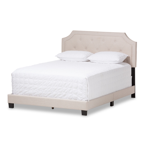 baxton studio Baxton Studio Willis Modern and Contemporary Light Beige Fabric Upholstered Queen Size Bed