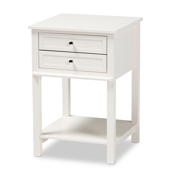 baxton studio Baxton Studio Willow Modern Transitional White Finished 2-Drawer Wood End Table