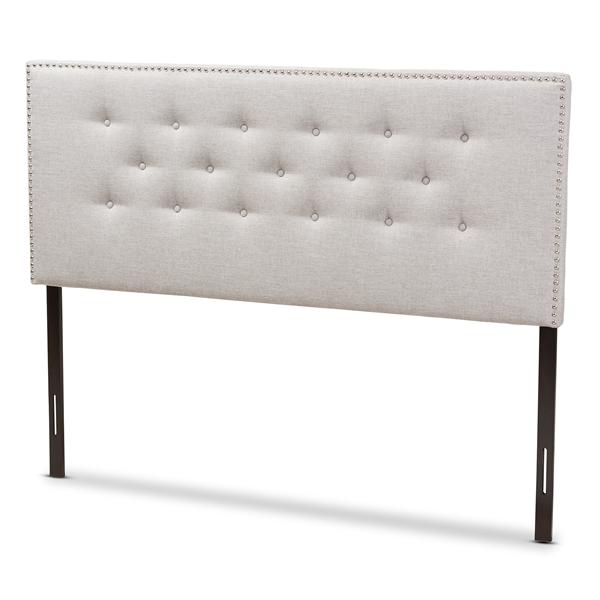 baxton studio Baxton Studio Windsor Modern and Contemporary Greyish Beige Fabric Upholstered King Size Headboard
