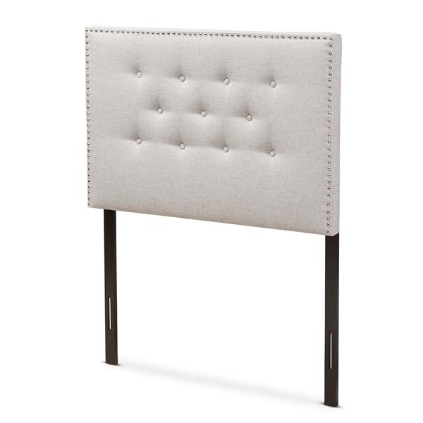 baxton studio Baxton Studio Windsor Modern and Contemporary Greyish Beige Fabric Upholstered Twin Size Headboard