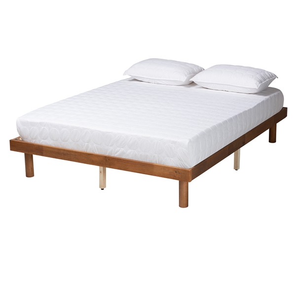 baxton studio Baxton Studio Winston Mid-Century Modern Walnut Brown Finished Wood King Size Platform Bed frame
