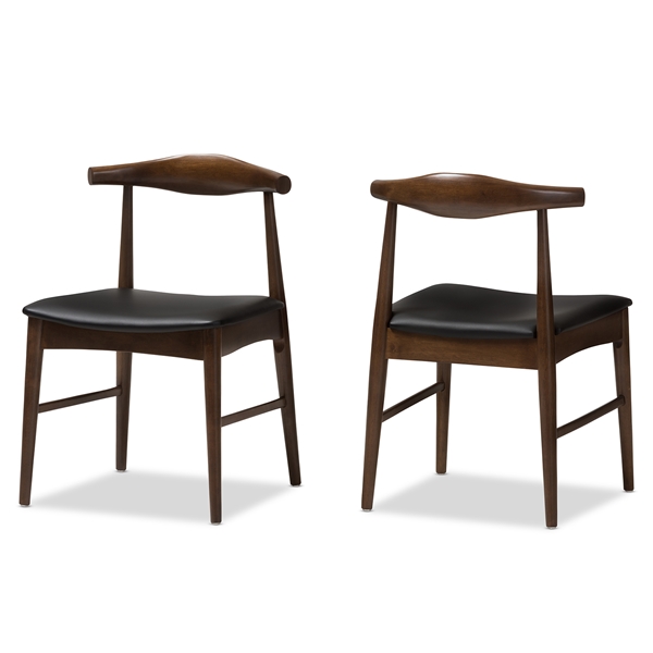 baxton studio Baxton Studio Winton Mid-Century Modern Walnut Wood Dining Chair Set of 2