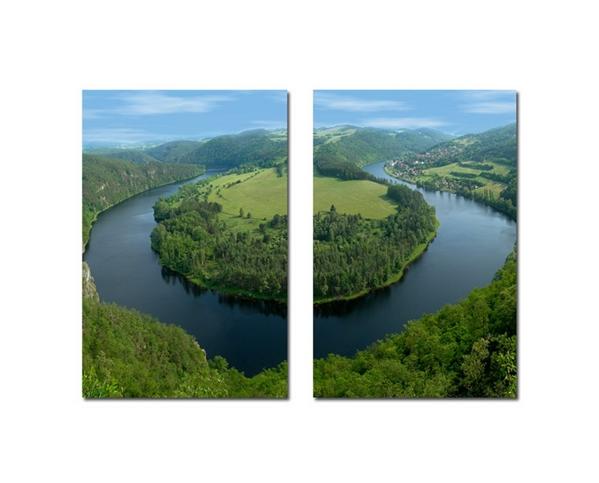 baxton studio Baxton Studio Wraparound Waterway #2 Mounted Photography Print Diptych