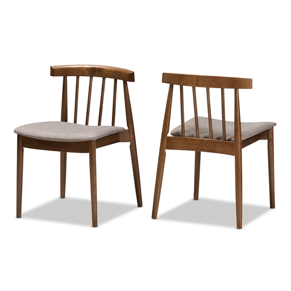 baxton studio Baxton Studio Wyatt Mid-Century Modern Walnut Wood Dining Chair Set of 2