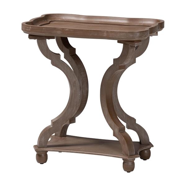 baxton studio Baxton Studio Yannick French Country Antique Brown Wood End Table
