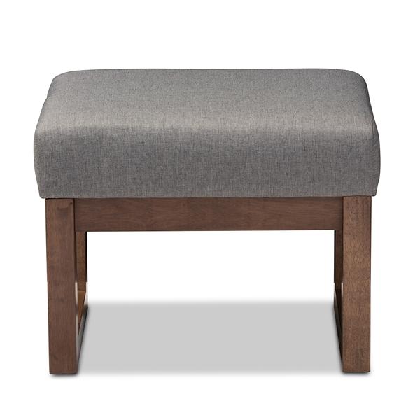 baxton studio Baxton Studio Yashiya Mid-century Retro Modern Grey Fabric Upholstered Ottoman Stool