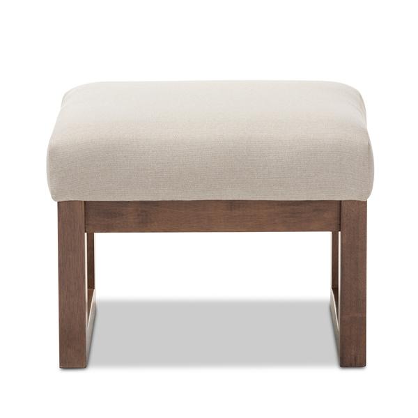 baxton studio Baxton Studio Yashiya Mid-century Retro Modern Light Beige Fabric Upholstered Ottoman Stool
