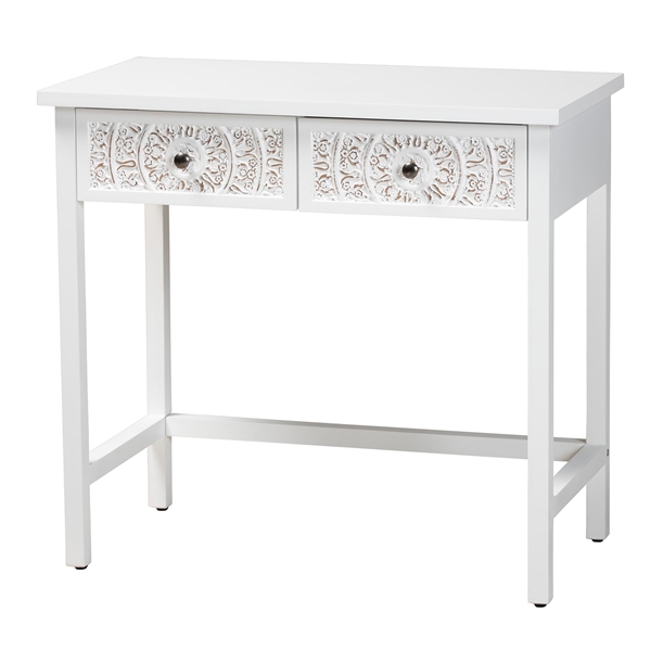 baxton studio Baxton Studio Yelena Classic and Traditional White Finished Wood 2-Drawer Console Table