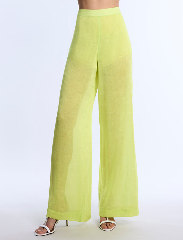 Bcbgeneration Airy Sheer Textured Pant Chartreuse