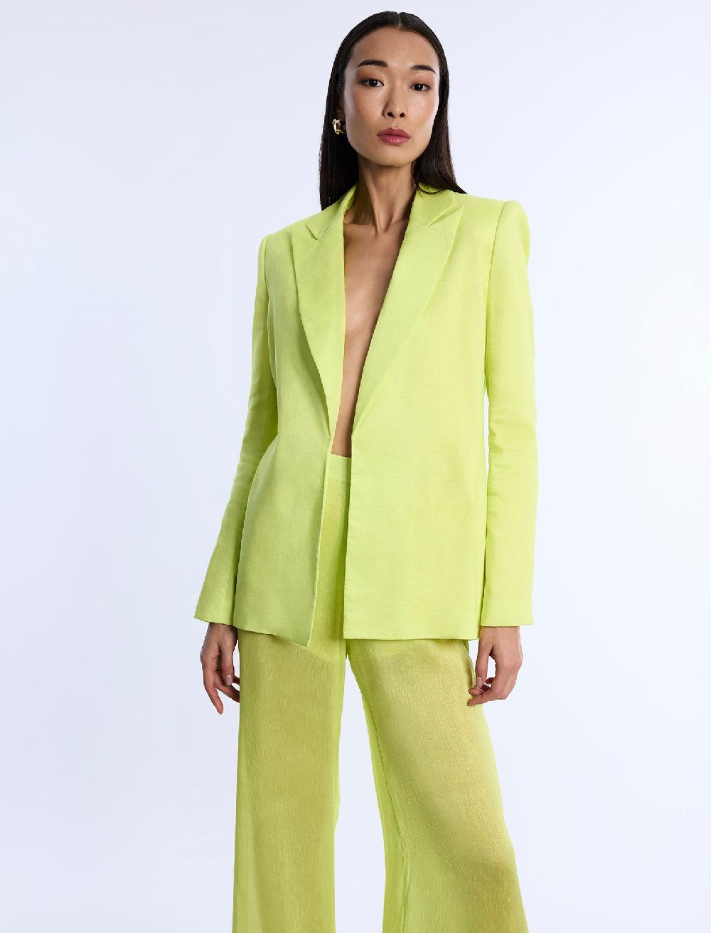 bcbgeneration Airy Textured Blazer Chartreuse