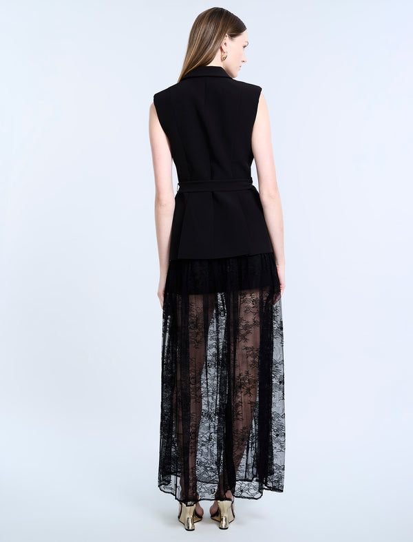 Bcbgeneration Belted Double Breasted Vest Black