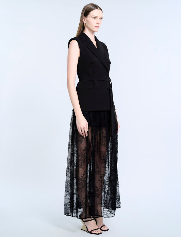 Bcbgeneration Belted Double Breasted Vest Black