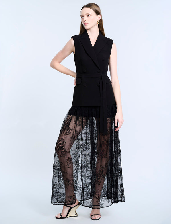 Bcbgeneration Belted Double Breasted Vest Black