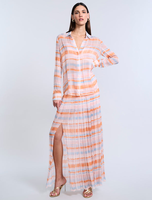 Bcbgeneration Chiffon Plaid Blouse Plaid Print