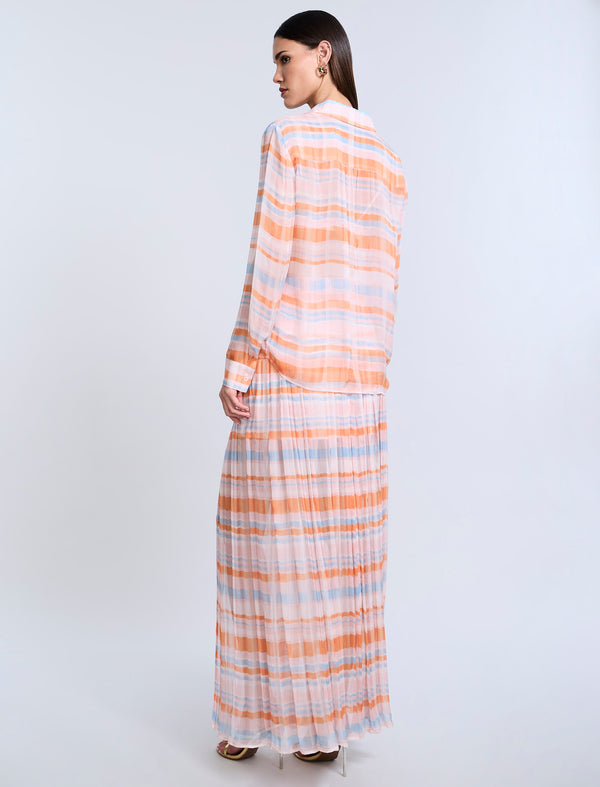 Bcbgeneration Chiffon Plaid Blouse Plaid Print