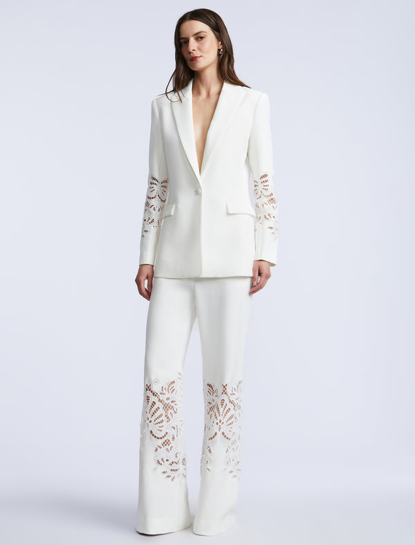 Bcbgeneration Combo Blazer Notch Lapel White