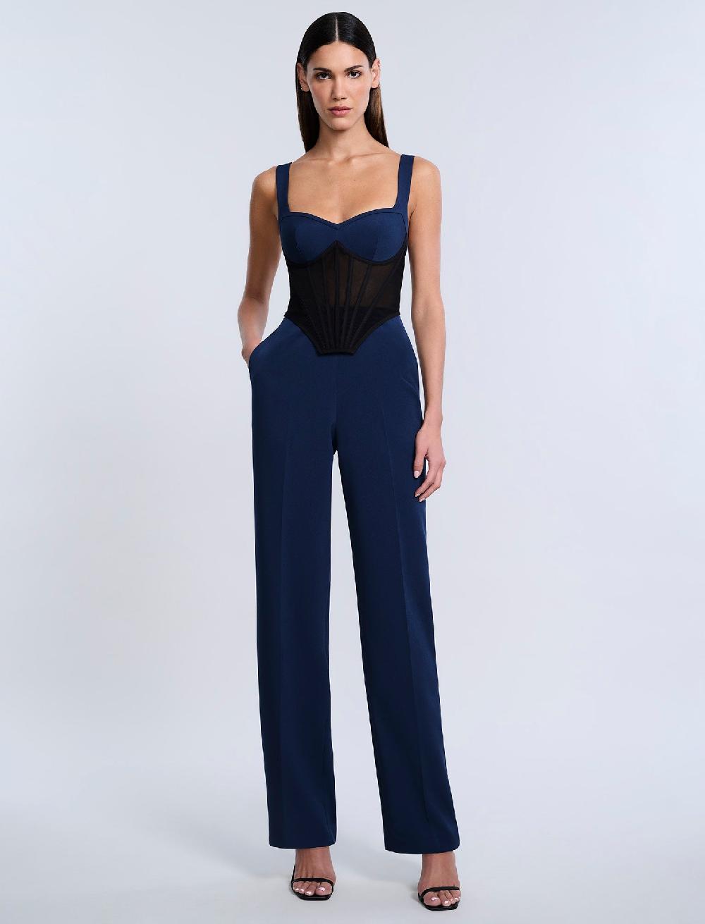 bcbgeneration Corset Jumpsuit Multi-Color & Black