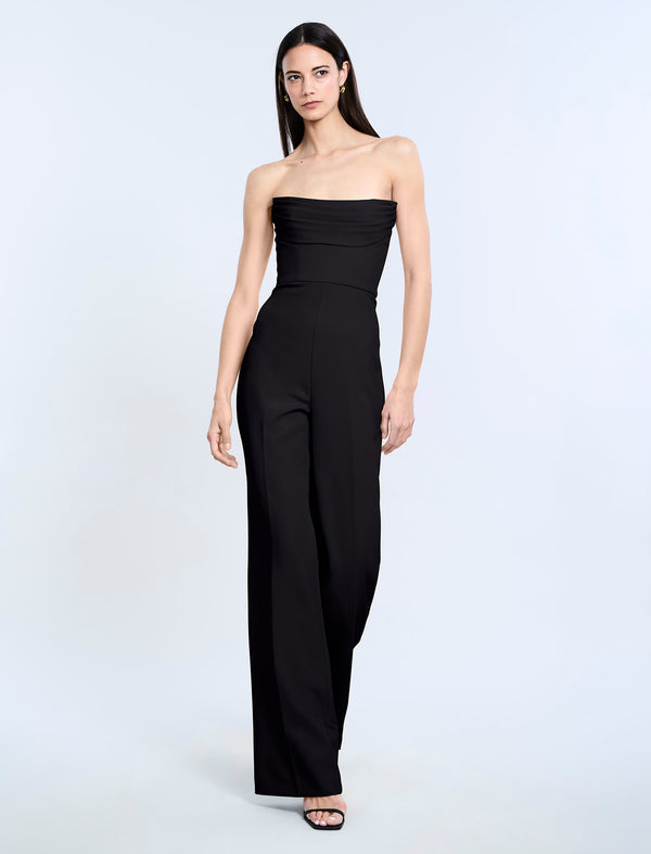 Bcbgeneration Corset Jumpsuit With Drape Black