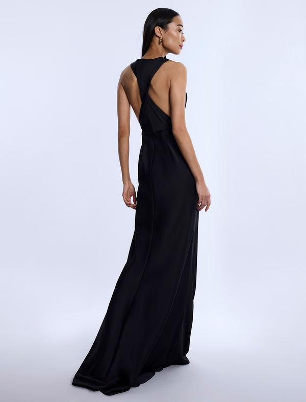 Bcbgeneration Cowl Neck Halter Gown Black