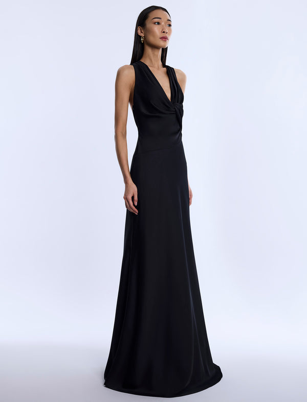 Bcbgeneration Cowl Neck Halter Gown Black