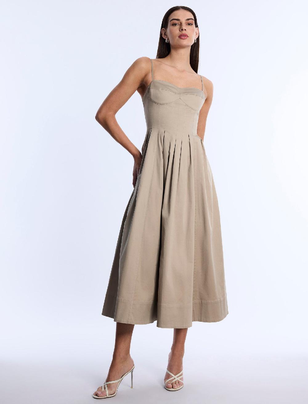 bcbgeneration Fit And Flare Dress Sandstone